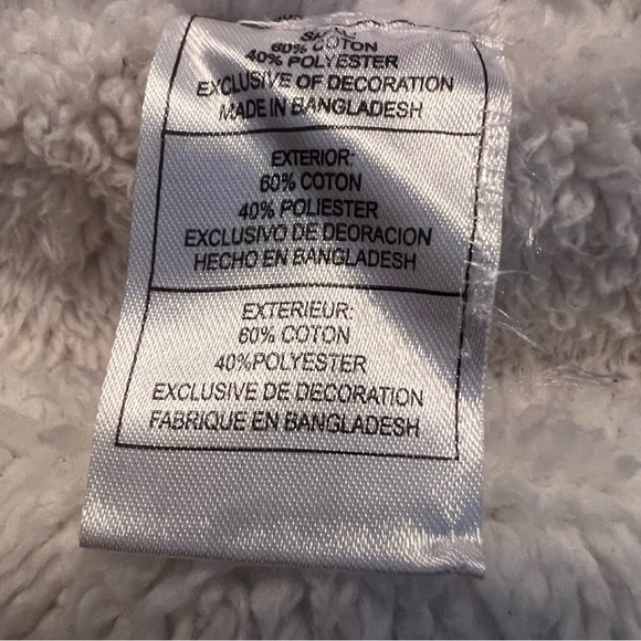 Reebok Full Zip sherpa-lined Hoodie Youth 14/16 (large) Girls Gray Sleeve Logo - Picture 6 of 7